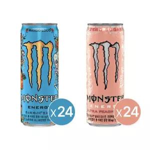 몬스터 에너지 망고로코 355ml 캔 24개+몬스터 에너지 피치킨 355 캔 24개