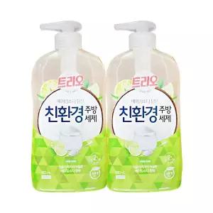 애경 트리오 베이킹소다 담은 친환경 주방세제 산뜻한 라임향 680ml 2개 설거지