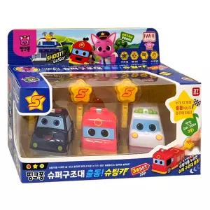핑크퐁 슈퍼구조대 출동 슈팅카 3종세트 정품 소방차 레디 경찰차 로저 구급차 포레스트