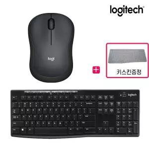 로지텍코리아 M221 블랙 + K270 무선 키보드 마우스 세트 키스킨포함