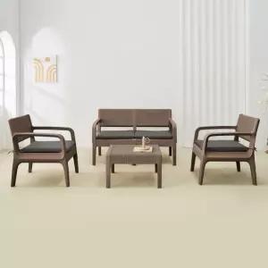 4인 모나코 라탄소파세트 카페소파 야외 정원소파테이블 라운지소파 테라스소파