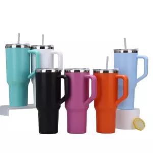 스텐 텀블러 대용량 빨대 손잡이/예쁜/대형/보틀/휴대용/탐블러/캠핑용/빅사이즈/고급/선물용/캠핑/텀플러