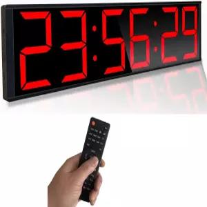 Boyiit 26인치 초대형 홈 짐 타이머 시계 프로그래밍 가능한 운동 인터벌 디지털 벽시계 7가지 색상 야간