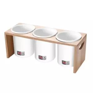 크라운포드 수저통 세트 도자기 수저정리함 보관함 3p/예쁜수저꽂이/인테리어수저통/인테리어수저함/