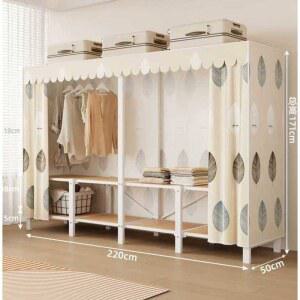 조립식 옷장 220 자취방 자취 행거 커튼 드레스룸 튼튼한 옷걸이