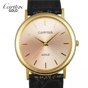 카리타스 빈티지 18K 골드 여성 선물 명품 예물 고급 원형 가죽 손목 시계  /  C16000RF 