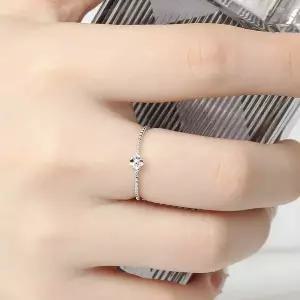 실버925 백금 플라워 반지 오픈링 은반지 SILVER925