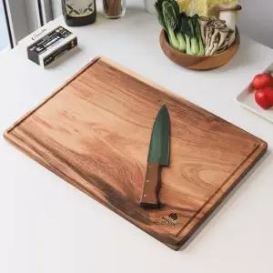 업소 가정 주방 통원목 플레이팅 컷팅 도마 50cm