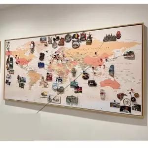 [인테리어] 여행 마그넷 수집 보드판 세계지도 자석 게시판 대형 타공판