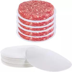 500 PCS 햄버거 패티 종이 원형 4.5인치 양피지 논스틱 식품 등급 버거 시트 프레스 세페레이트 및 케이크