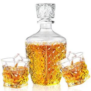 LAWADACH 위스키 디캔터 세트, 2잔의 술 남성용 데킬라, 버본, 리, 선물, 아빠, 홈 바 데코 - 28온스