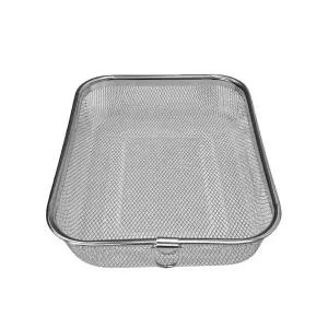 중형 스텐 굵은 채망 채소 네모 바구니 튀김트레이 체