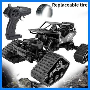 1:14 Rc 크롤러 등반 Rc 자동차 버기 스턴트 자동차 2in1 캐터필러 밴드 트럭 무선 제어 자동차 어린이 장