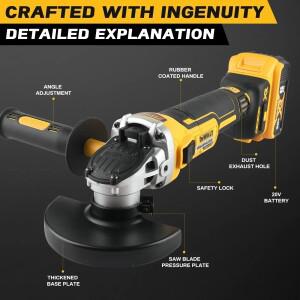 DEWALT 20V 최대 브러시리스 앵글 그라인더 DCG405 125mm 9000rpm 680W 금속 목재 절단 연삭 건설 작업장