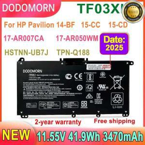 HP 파빌리온 14-BF 15-CC 17-AR HSTNN-UB7J용 DODOMORN TF03XL 노트북 배터리 920046 -541TPN-Q188 41Wh