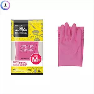 코멕스 설거지 천연고무 라텍스 오른쪽 왼쪽 한손 항균 고무장갑 M 오래쓰는