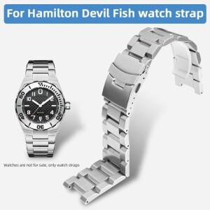 해밀턴 데빌 피쉬 시계 밴드 카키 네이비 H용 스테인레스 스틸 팔찌 787160 H 786150 수정된 금속 액세서리