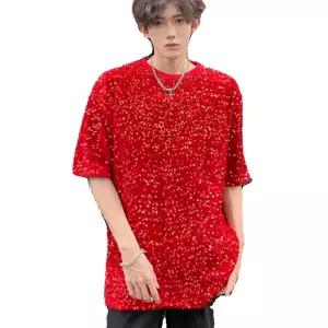 남자 무대의상 반짝이 반팔 자켓 공연 촬영 티셔츠