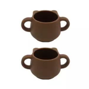 블루마마 아기 유아 이유식 준비 실리콘 컵 브라운X2 BNA