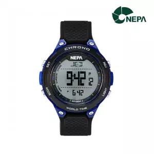 [하프클럽/네파]네파 월드타임 스탑워치 알람.방수 학생.군인용 레져 스포츠시계 N349_BKBL