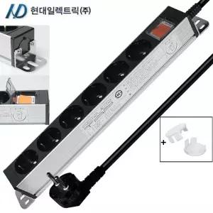 현대일렉트릭 알루미늄 멀티탭 서버탭 랙용 산업용 블랙 멀티탭 콘센트 6구 8구 10구 12구 14구