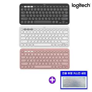 로지텍코리아 K380S 블루투스 키보드+투명 키스킨세트 K380 신버전 한글자판