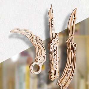 발리송 나이프 골드 다용도칼 나비칼 챔피언스 버터플라이 입문자용 플라스틱 연습용 다트 밀리터리 나무