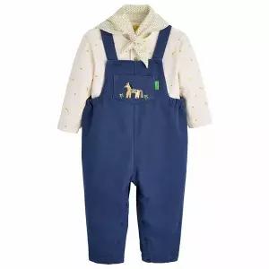 [보리보리/모이몰른]유아 돗트스카프멜빵 상하복 세트 M251STB06P