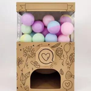 캡슐 가챠 머신 크라프트 종이 가정 캔디 사무실 미니 뽑기 기계 45mm 토글 40개 A