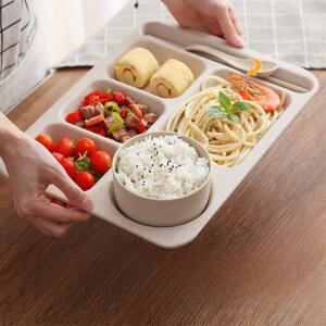 도자기식판 가정용 다이어트 식판 화이트 성인 급식 식판식기 급식판 6구 반찬 서빙