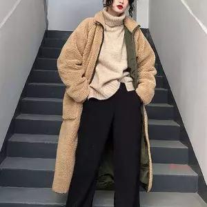 여성후리스점퍼 롱점퍼 양털 양면 뽀글이wxy008