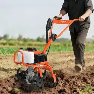 파워풀 미니경운기 밭갈이 농업용 경작기 토양관리기 로터리 토양 이완 바퀴 쟁기 머리 제초