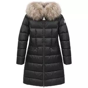 [명품] BOEDIC 보에딕 로고 패치 후드 퍼 다운 롱패딩 블랙 여성 자켓 1C0001..