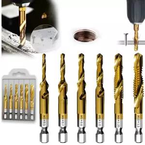 6종세트+케이스포함 육각 스파이럴탭 나사탭 기계 드릴 탭 기리 탭핑비트 핸드탭