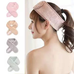 헤어머리띠 찍찍이세안밴드 심플 극세사 찍찍이 밸크로 세안밴드 머리띠
