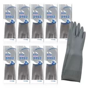 마미손 칼라장갑 고무장갑 그레이 중M 10개 마미손칼라장갑
