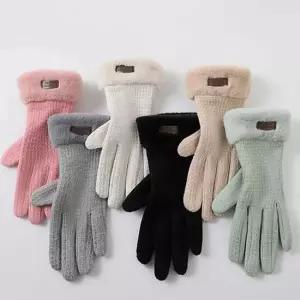 핑거홀장갑 여자 겨울 크리스마스 연말 선물 퍼 안감 장갑 코디