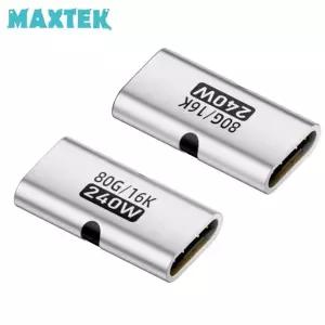 무배 맥스텍 MT929 C타입 USB 4.0 연장 암암 젠더 80Gbps 16K 240W PD3.1 Type-C 알루미늄 커플러