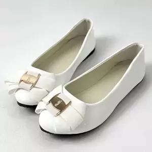 리본장식 에나멜 플랫슈즈 정장 구두 260mm까지 패션 단화-WFIP26R