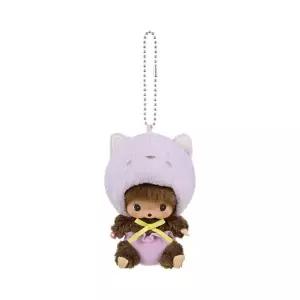 Monchhichi Animal Bebichhichi SS Cat Key Chain Purple 몬치치 애니멀 베비치치 캣 키 체인 퍼플