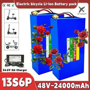 24000mAh 48V 13S6P 리튬 이온 배터리 팩 2000W 시티코코 전동 스쿠터 내장형 50A BMS+54.6V 2A 충전기 202
