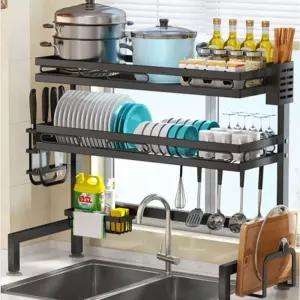 2단싱크대식기건조대 스텐물받침 접시도마꽂이 싱크대건조대 좁은주방 식