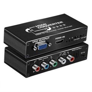 1080P HDMI TO RGB YPBPR 컴포넌트 컨버터 VGA 5RCA 비디오 어댑터 광학 토스링크 SPDIF R/L 오디오 포함