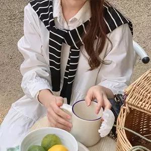 [유야]여성 베이직 단가라 어깨 니트숄 SNT0001 봄 가을