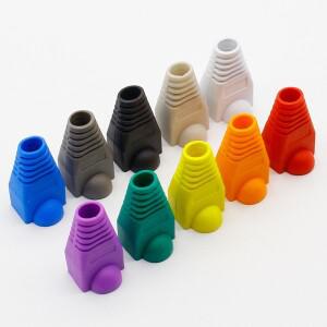 50/100pcs RJ45 커넥터 캡 cat5 네트워크 호환  다색 외장 보호 슬리브 이더넷 케이블