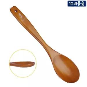 옻칠 큰스푼 약22cm 10개묶음 걸이구멍조리도구 주걱 요리용 용주걱 볶음 나무