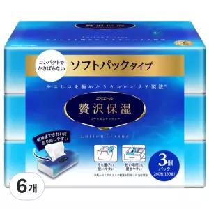 에리에르 프리미엄 보습 로션티슈 여행용 소프트팩 130매 6개