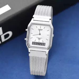 카시오 정품 AQ-230EM-7A 빈티지 레트로 아나디지 메탈 시계 c136