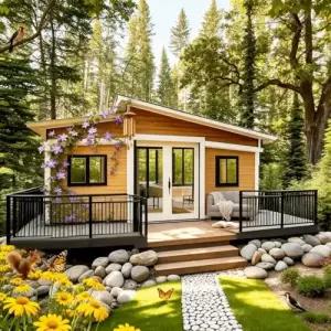 20피트 길이의 확장 가능한 가정용 휴대용 프리팹 타이니 주택 이동식 캐빈 백야드 또는 휴가용으로 사용할