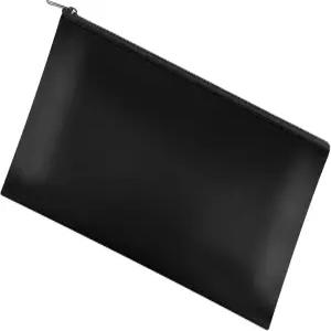 지퍼가 달린 1팩 머니백 11x6.1인치 다목적 현금 파우치 은행 가방 수표 지갑 화장품 정리함블랙
